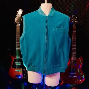Rare Vtg St. John’s Bay Teal Corduroy Vest Sz. XL